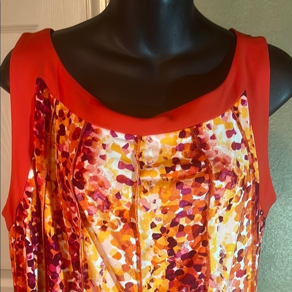 Glamour Sequin Embellished Red and Orange Midi Dress - Picture 5 of 6